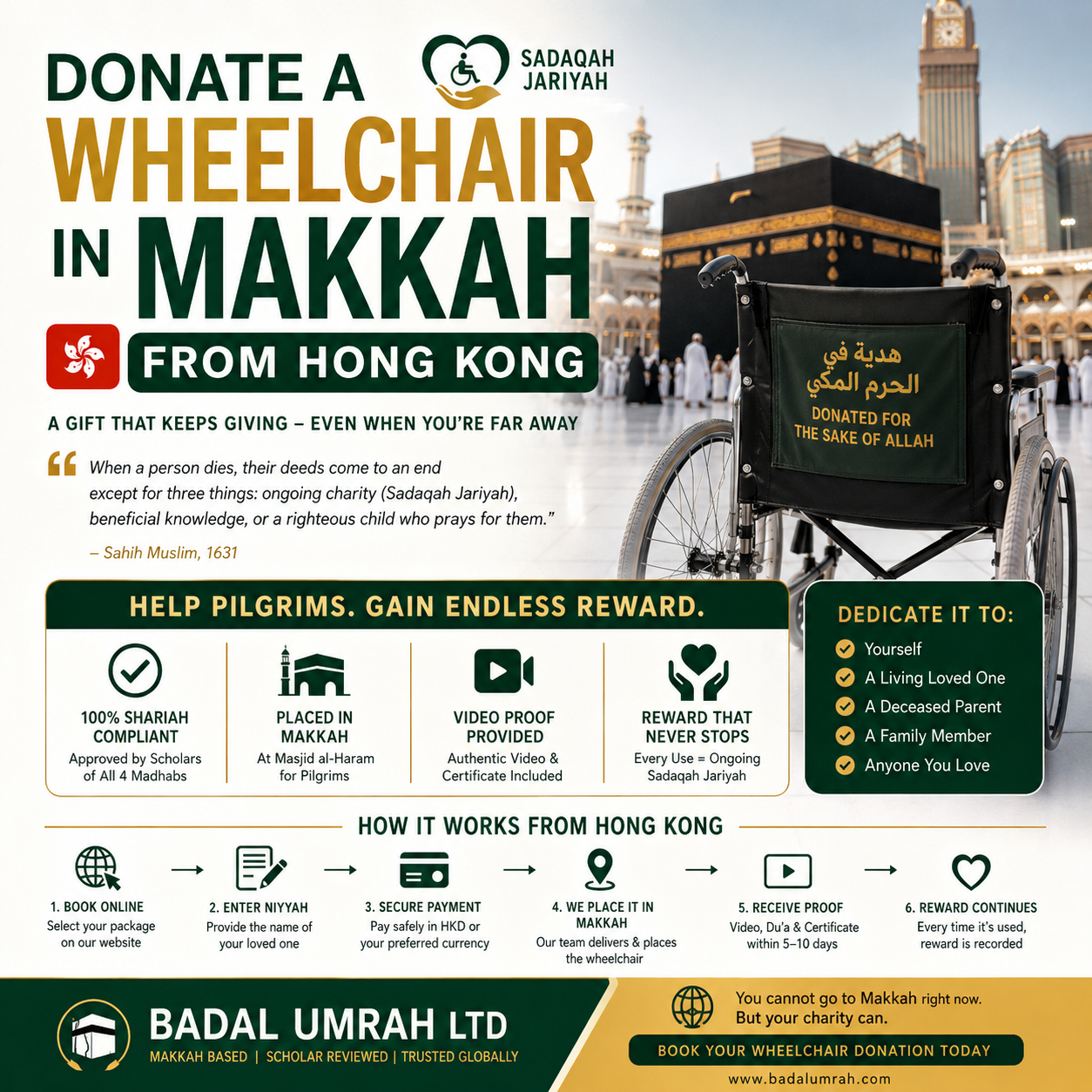 How to Donate a Wheelchair in Makkah from Hong Kong – Badal Umrah