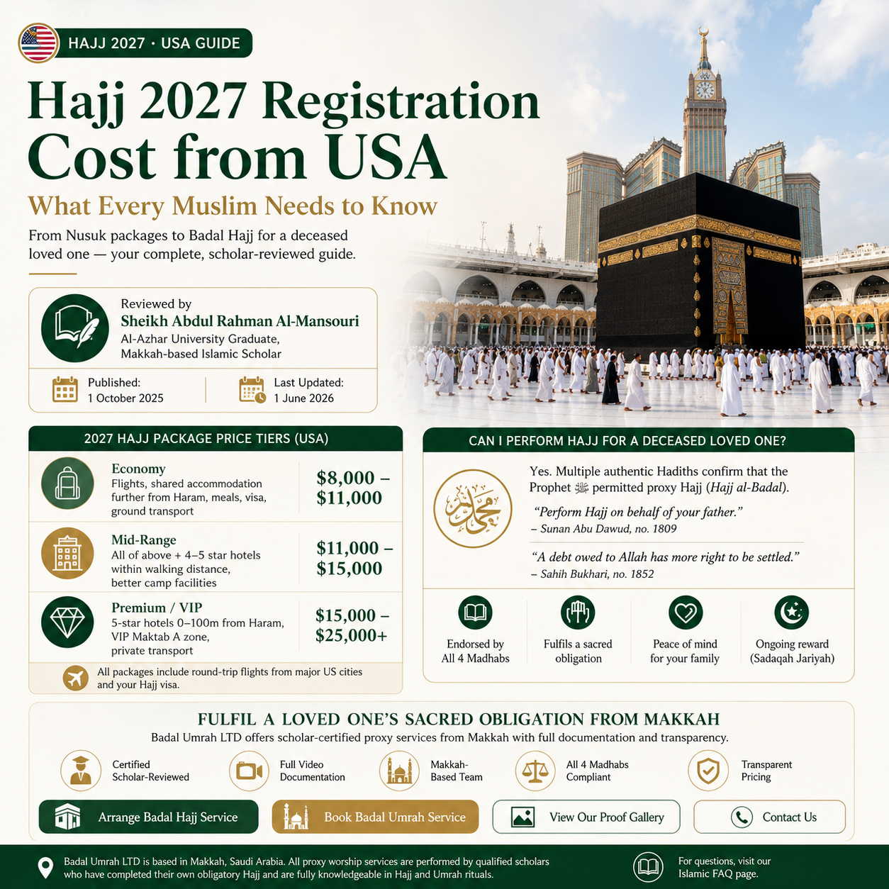 hajj 2027 registration cost from USA